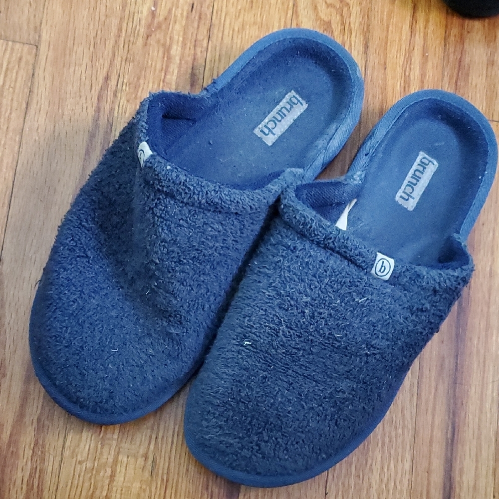 2 Pairs Brunch Blue Fuzzy Slippers And Adidas Free